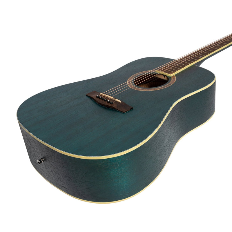 MD-41-BLU-Martinez '41 Series' Dreadnought Acoustic Guitar (Blue)-Living Music