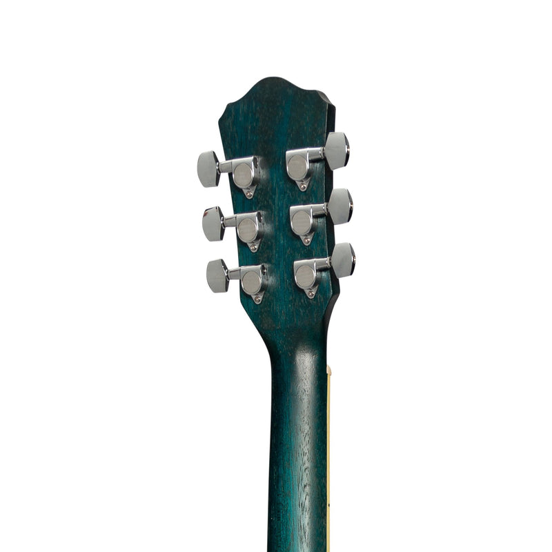 MD-41-BLU-Martinez '41 Series' Dreadnought Acoustic Guitar (Blue)-Living Music