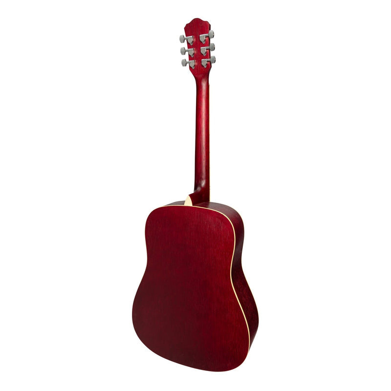 MP-D2-RED-Martinez '41 Series' Dreadnought Acoustic Guitar Pack (Red)-Living Music