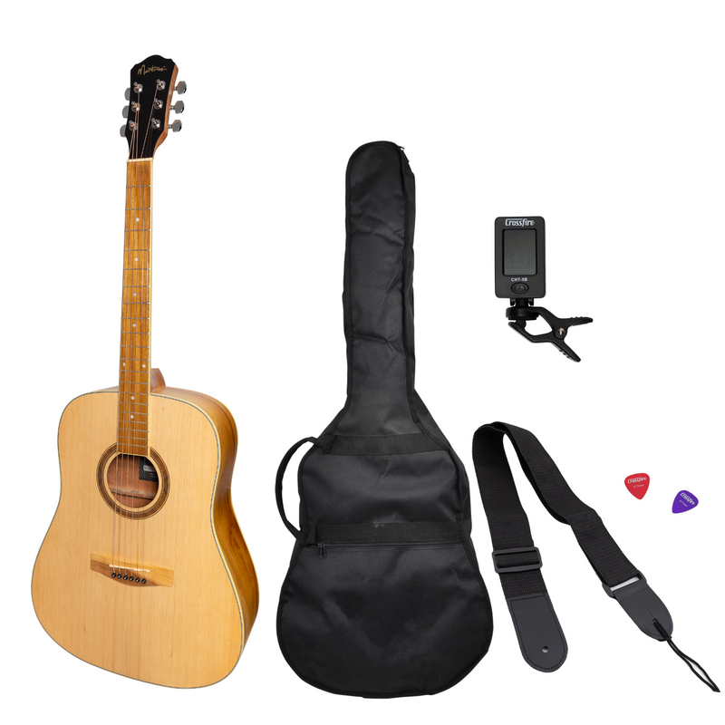 MP-D2-SJ-Martinez '41 Series' Dreadnought Acoustic Guitar Pack (Spruce/Jati-Teakwood)-Living Music