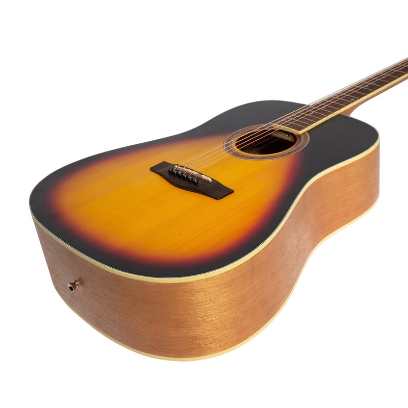 MP-D2-TSB-Martinez '41 Series' Dreadnought Acoustic Guitar Pack (Tobacco Sunburst)-Living Music