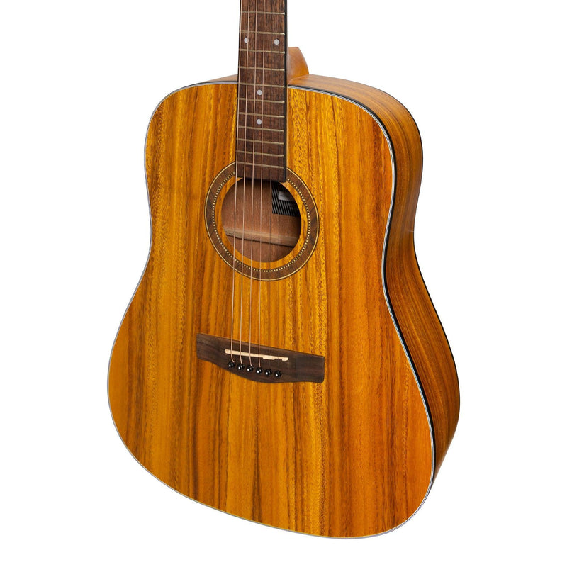 MP-D2T-KOA-Martinez '41 Series' Dreadnought Acoustic Guitar Pack with Built-in Tuner (Koa)-Living Music