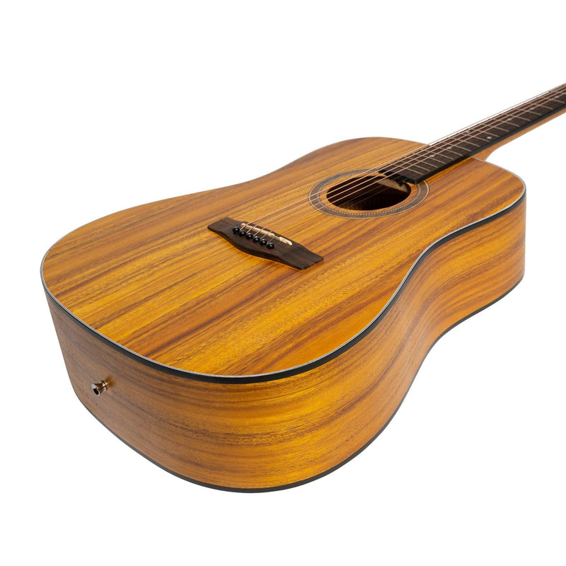 MP-D2T-KOA-Martinez '41 Series' Dreadnought Acoustic Guitar Pack with Built-in Tuner (Koa)-Living Music