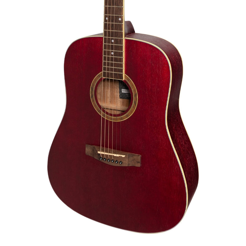 MD-41-RED-Martinez '41 Series' Dreadnought Acoustic Guitar (Red)-Living Music
