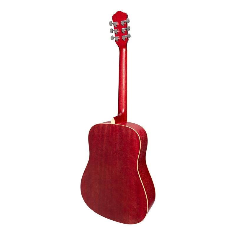 MD-41-PNK-Martinez '41 Series' Dreadnought Acoustic Guitar (Strawberry Pink)-Living Music