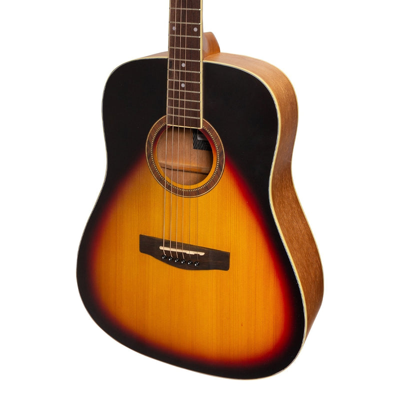 MD-41-TSB-Martinez '41 Series' Dreadnought Acoustic Guitar (Tobacco Sunburst)-Living Music