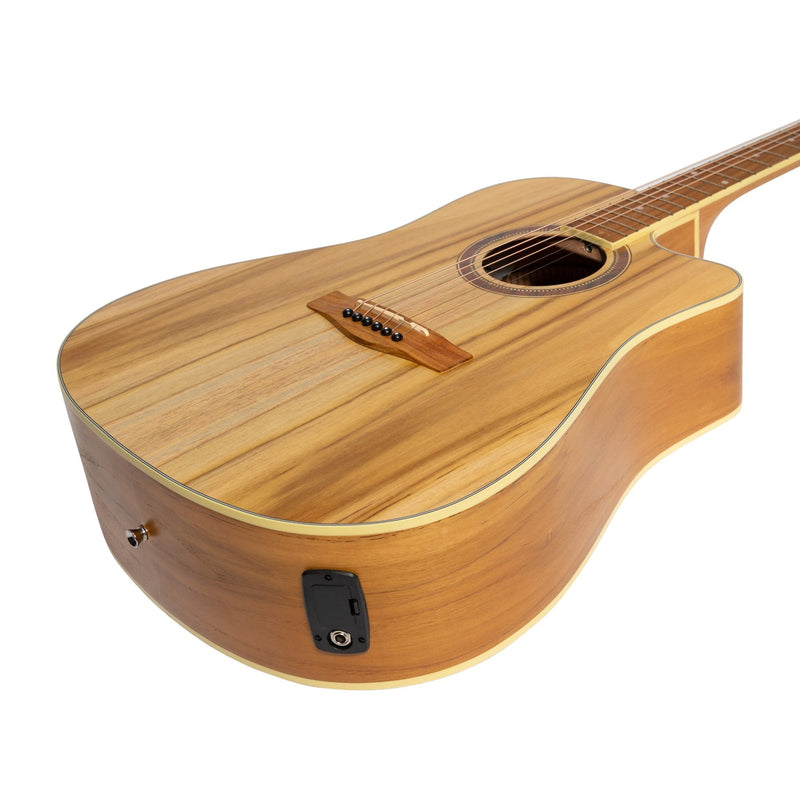 MDC-41-JTK-Martinez '41 Series' Dreadnought Cutaway Acoustic-Electric Guitar (Jati-Teakwood)-Living Music