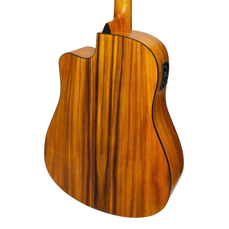 MDC-41-KOA-Martinez '41 Series' Dreadnought Cutaway Acoustic-Electric Guitar (Koa)-Living Music