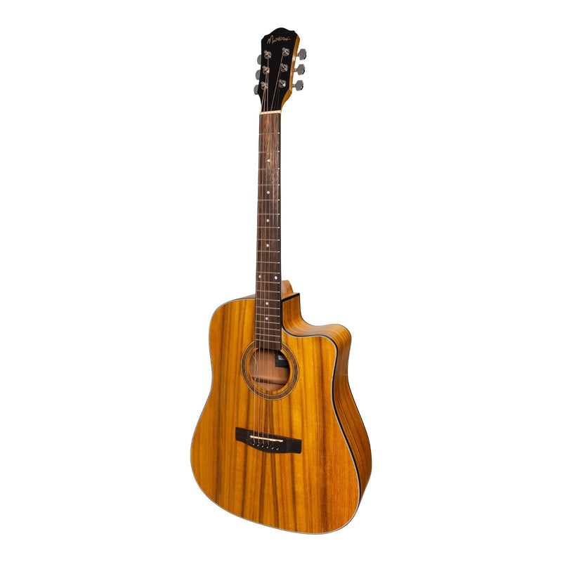 -Martinez '41 Series' Dreadnought Cutaway Acoustic-Electric Guitar Pack (Koa)-Living Music