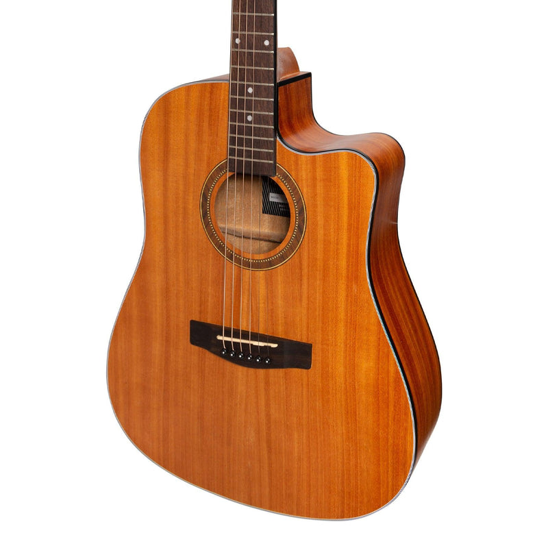 -Martinez '41 Series' Dreadnought Cutaway Acoustic-Electric Guitar Pack (Mahogany)-Living Music