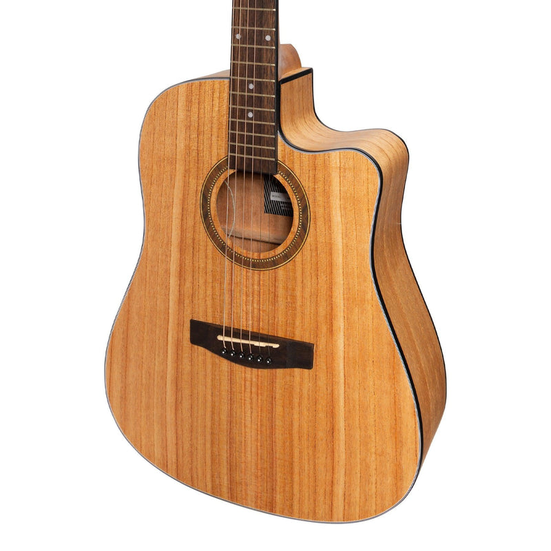 -Martinez '41 Series' Dreadnought Cutaway Acoustic-Electric Guitar Pack (Mindi-Wood)-Living Music
