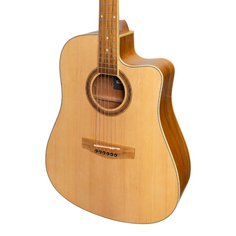 -Martinez '41 Series' Dreadnought Cutaway Acoustic-Electric Guitar Pack (Spruce/Jati-Teakwood)-Living Music