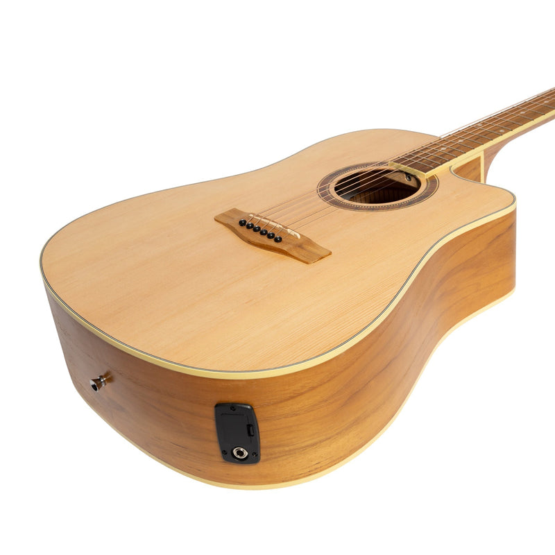 -Martinez '41 Series' Dreadnought Cutaway Acoustic-Electric Guitar Pack (Spruce/Jati-Teakwood)-Living Music