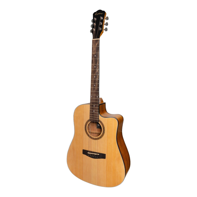 -Martinez '41 Series' Dreadnought Cutaway Acoustic-Electric Guitar Pack (Spruce/Koa)-Living Music