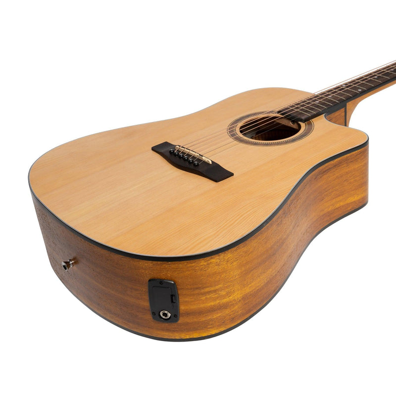 -Martinez '41 Series' Dreadnought Cutaway Acoustic-Electric Guitar Pack (Spruce/Koa)-Living Music