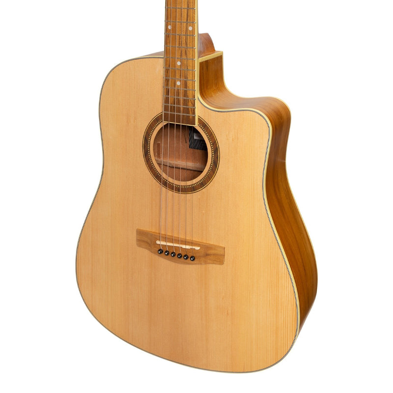 MDC-41-SJ-Martinez '41 Series' Dreadnought Cutaway Acoustic-Electric Guitar (Spruce/Jati-Teakwood)-Living Music