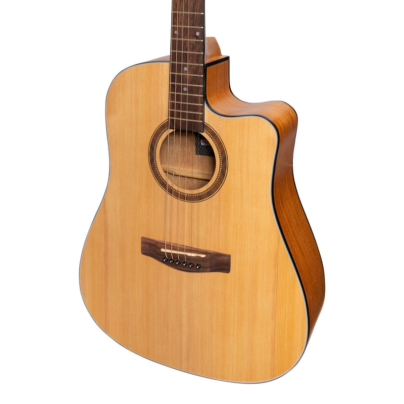 MDC-41-SM-Martinez '41 Series' Dreadnought Cutaway Acoustic-Electric Guitar (Spruce/Mahogany)-Living Music