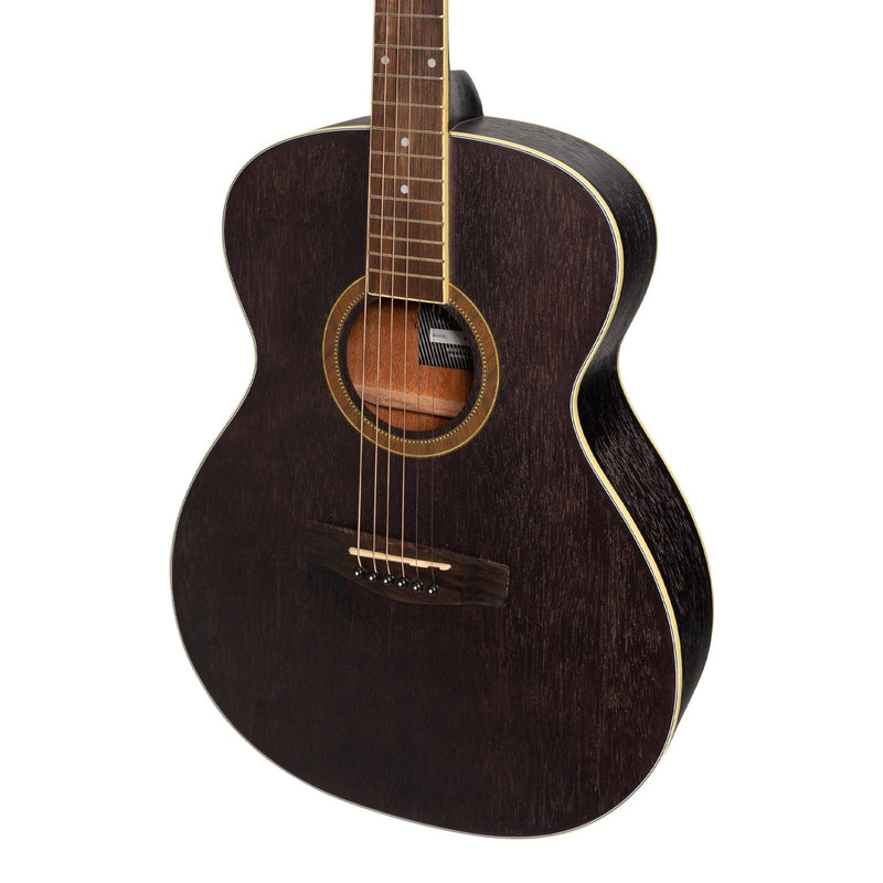 -Martinez '41 Series' Folk Size Acoustic Guitar (Black)-Living Music