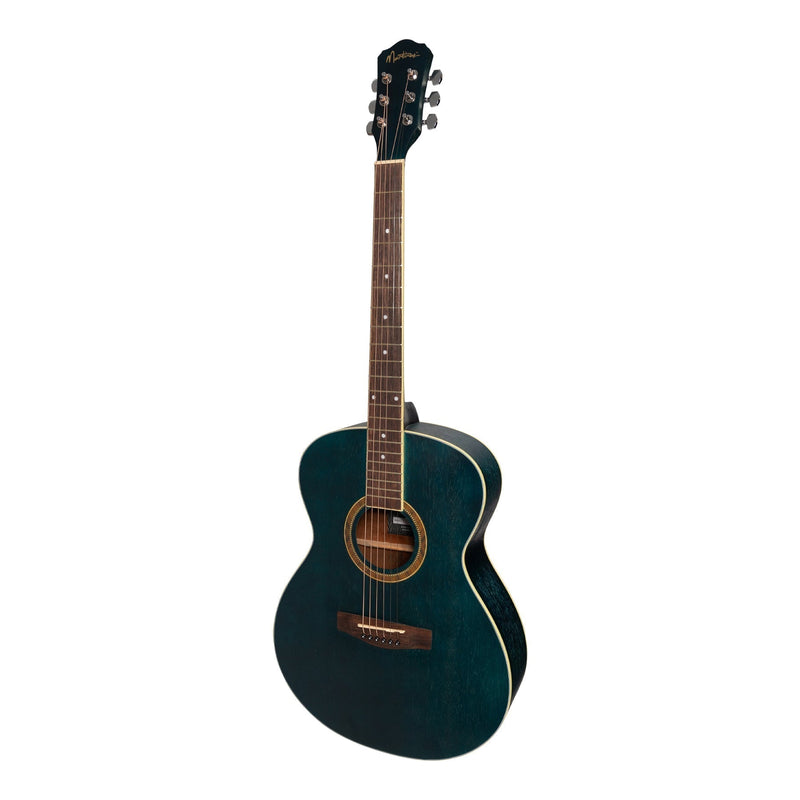 -Martinez '41 Series' Folk Size Acoustic Guitar Pack (Blue)-Living Music