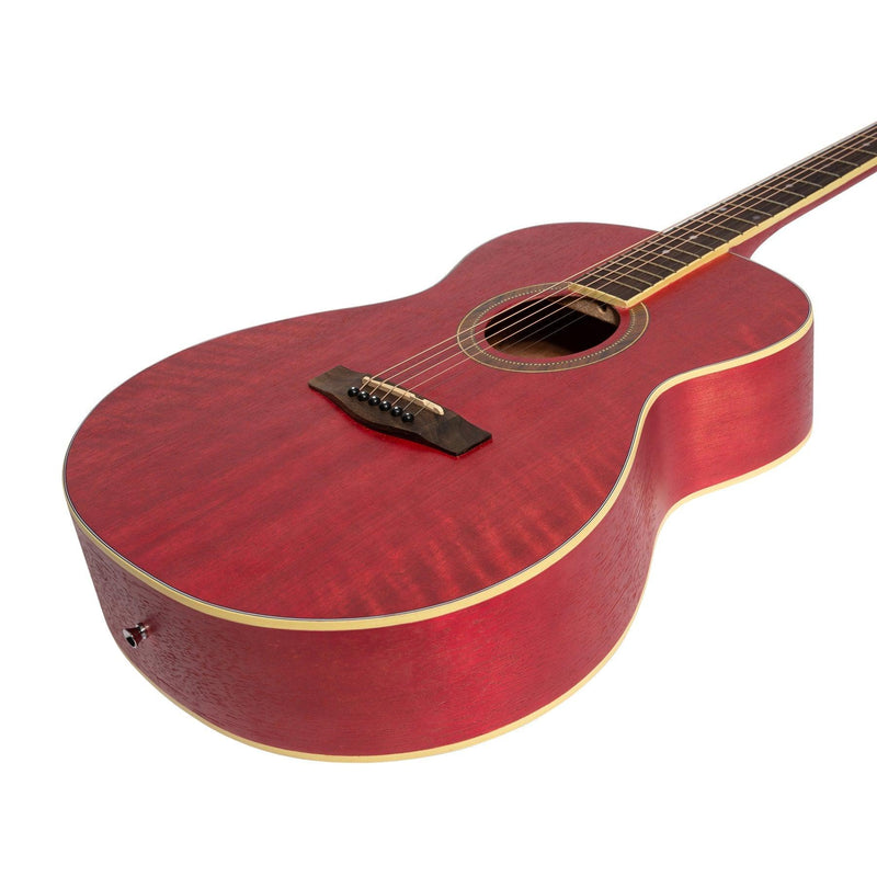 -Martinez '41 Series' Folk Size Acoustic Guitar Pack (Pink)-Living Music