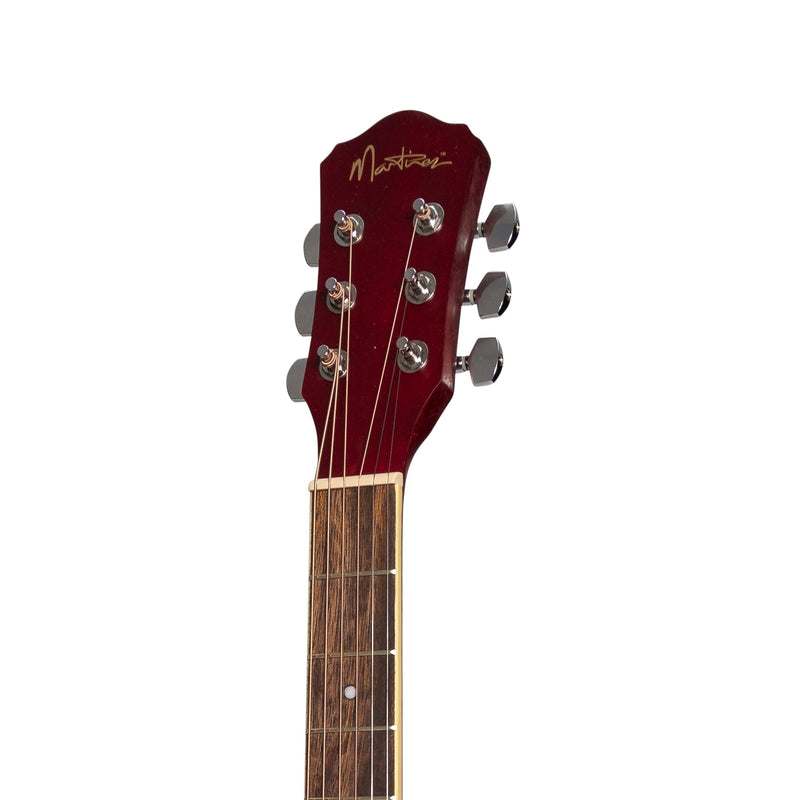 -Martinez '41 Series' Folk Size Acoustic Guitar Pack (Red)-Living Music