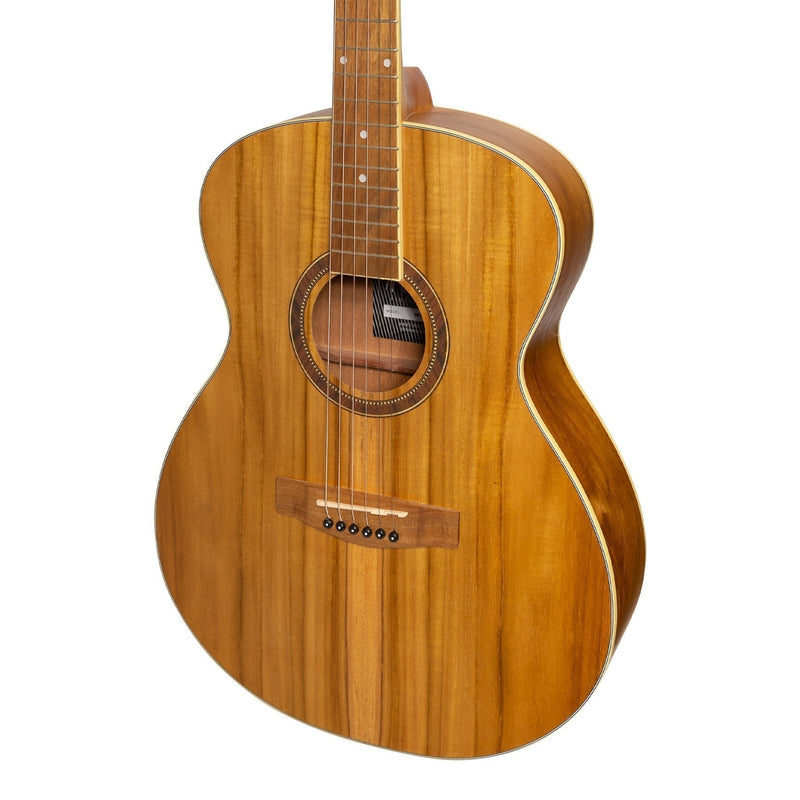 -Martinez '41 Series' Folk Size Acoustic Guitar Pack with Built-in Tuner (Jati-Teakwood)-Living Music