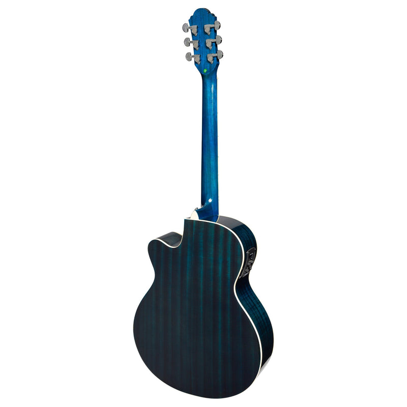 -Martinez '41 Series' Folk Size Cutaway Acoustic-Electric Guitar (Blue Burst)-Living Music