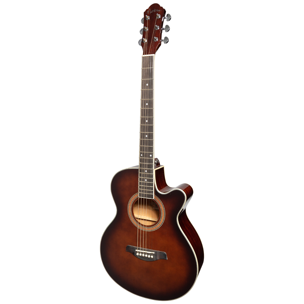 -Martinez '41 Series' Folk Size Cutaway Acoustic-Electric Guitar (Brown Sunburst)-Living Music