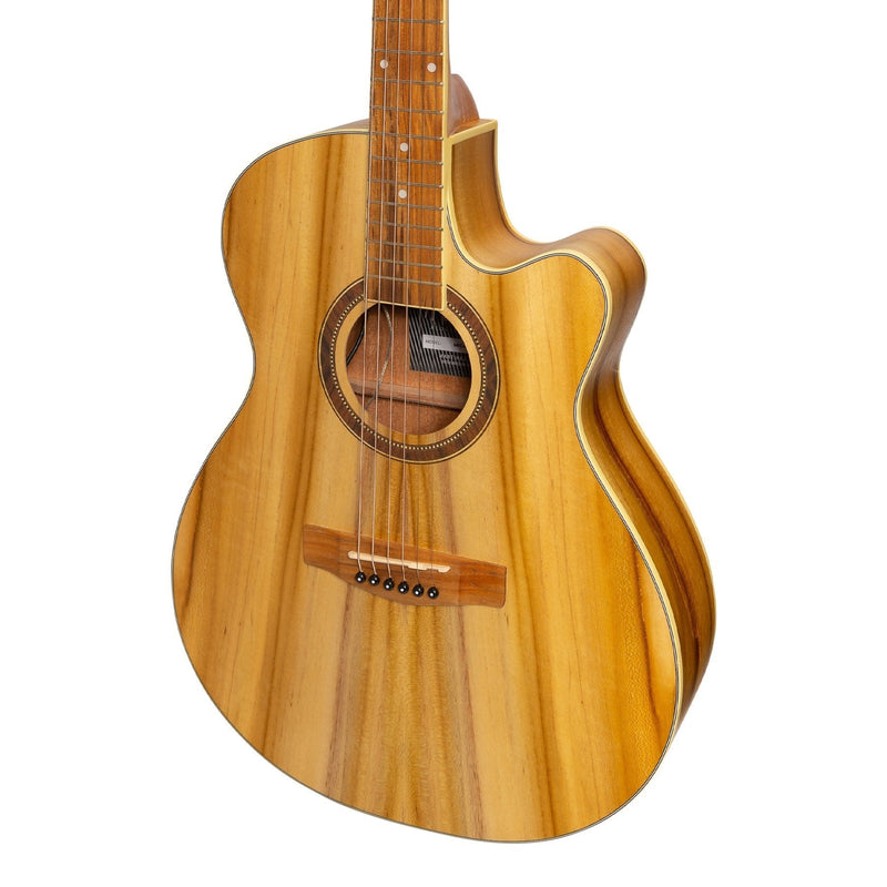 MFC-41-JTK-Martinez '41 Series' Folk Size Cutaway Acoustic-Electric Guitar (Jati-Teakwood)-Living Music