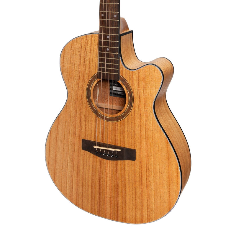 MFC-41-MWD-Martinez '41 Series' Folk Size Cutaway Acoustic-Electric Guitar (Mindi-Wood)-Living Music