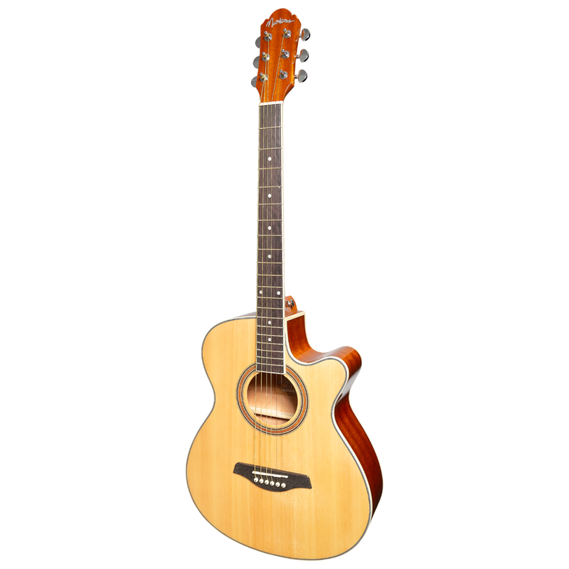 -Martinez '41 Series' Folk Size Cutaway Acoustic-Electric Guitar (Natural Gloss)-Living Music