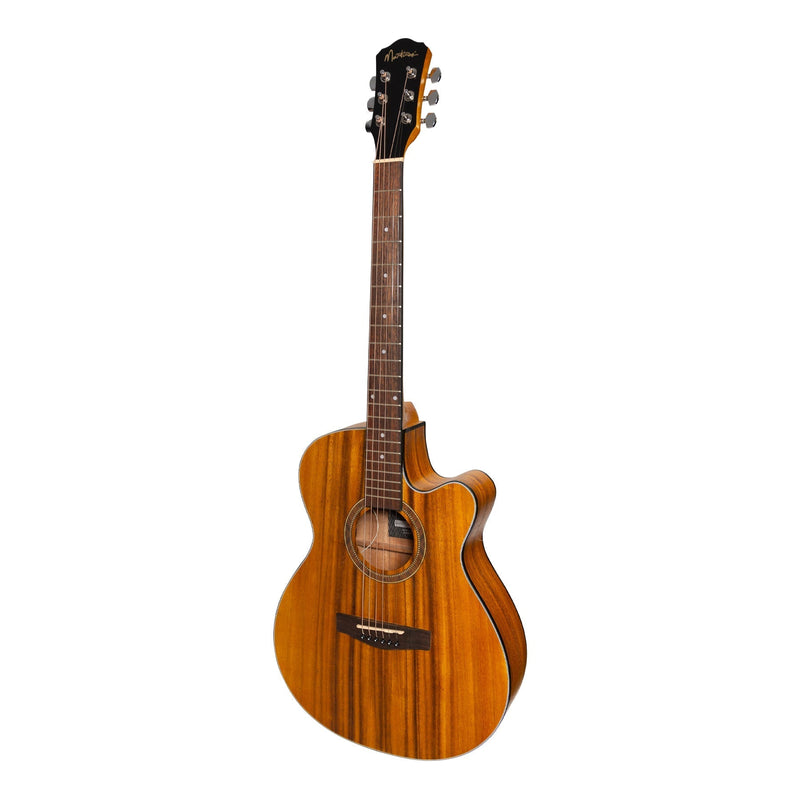 -Martinez '41 Series' Folk Size Cutaway Acoustic-Electric Guitar Pack (Koa)-Living Music