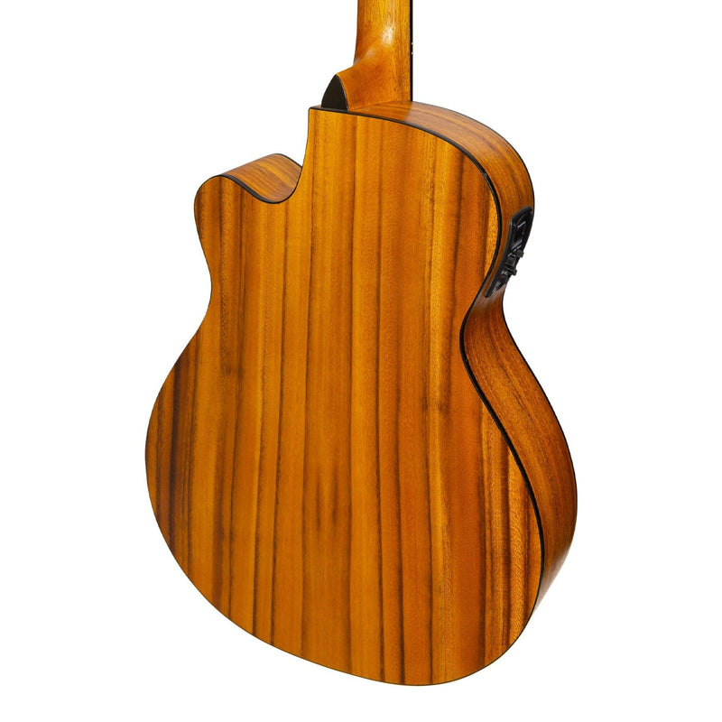 -Martinez '41 Series' Folk Size Cutaway Acoustic-Electric Guitar Pack (Koa)-Living Music