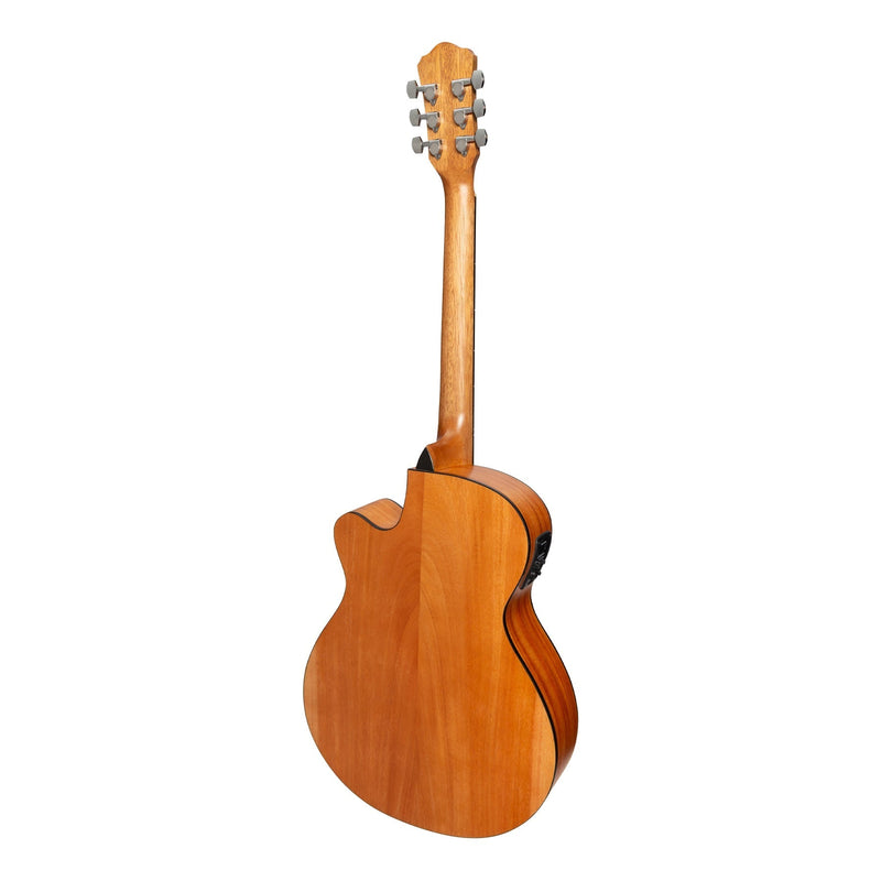 MP-F4-MAH-Martinez '41 Series' Folk Size Cutaway Acoustic-Electric Guitar Pack (Mahogany)-Living Music