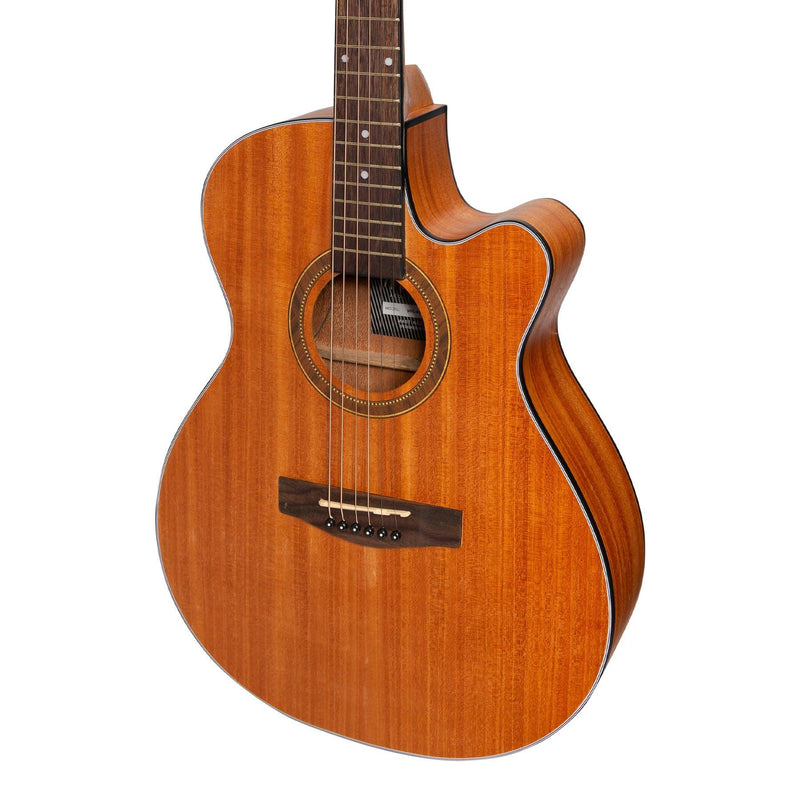 MP-F4-MAH-Martinez '41 Series' Folk Size Cutaway Acoustic-Electric Guitar Pack (Mahogany)-Living Music