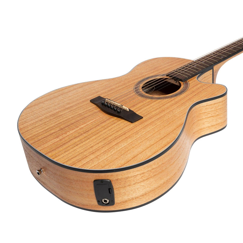 -Martinez '41 Series' Folk Size Cutaway Acoustic-Electric Guitar Pack (Mindi-wood)-Living Music
