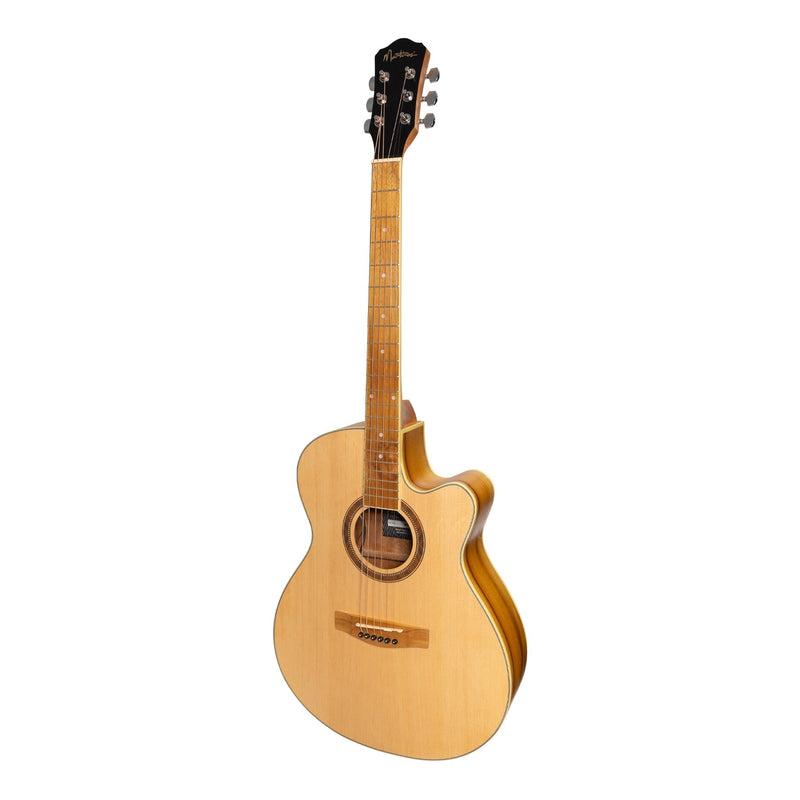 -Martinez '41 Series' Folk Size Cutaway Acoustic-Electric Guitar Pack (Spruce/Jati-Teakwood)-Living Music