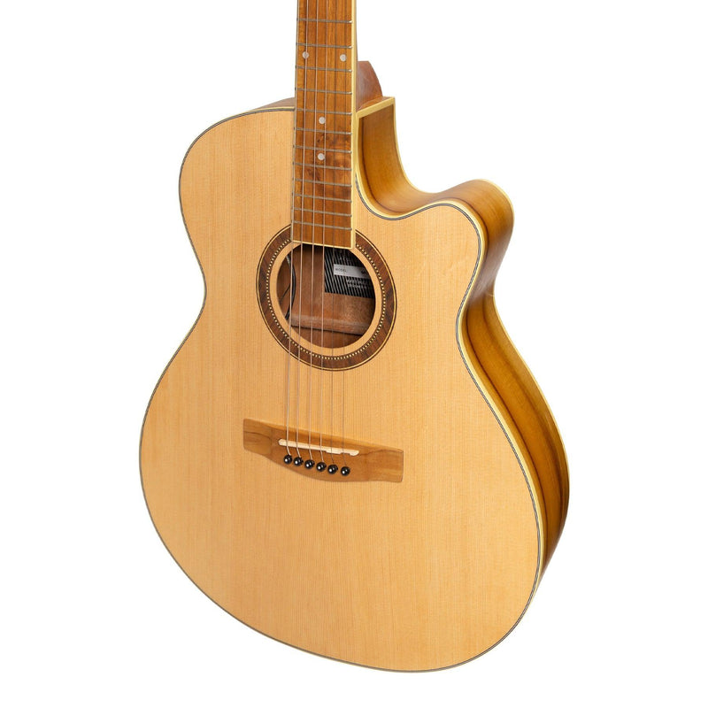 MP-F4-SJ-Martinez '41 Series' Folk Size Cutaway Acoustic-Electric Guitar Pack (Spruce/Jati-Teakwood)-Living Music