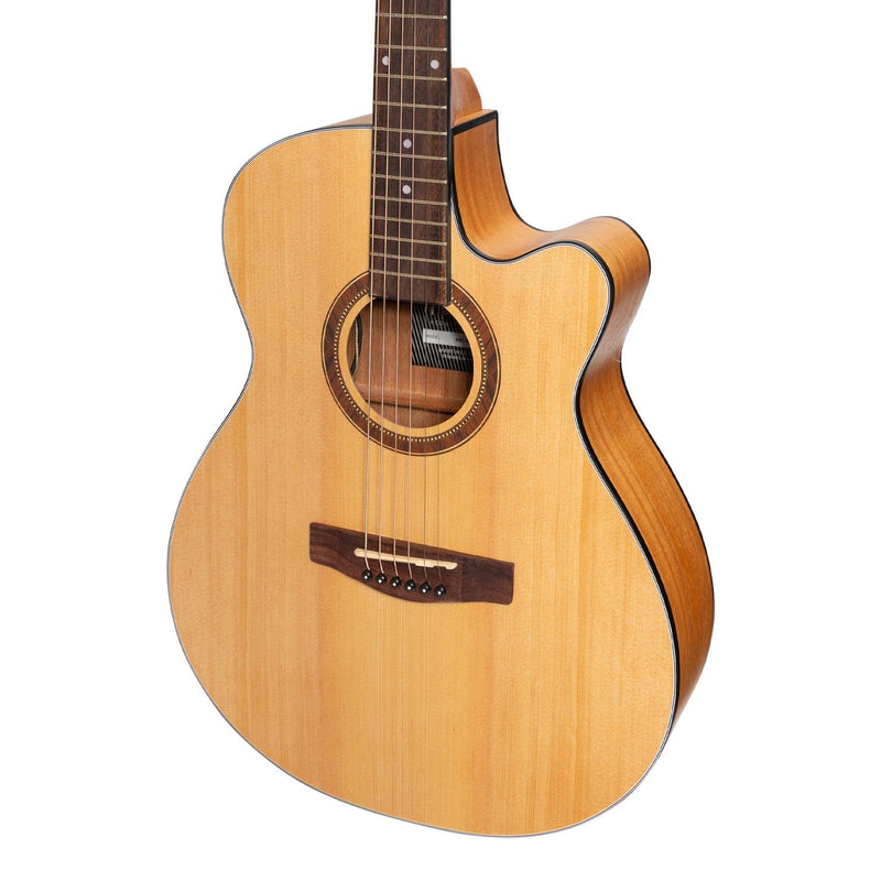 MP-F4-SM-Martinez '41 Series' Folk Size Cutaway Acoustic-Electric Guitar Pack (Spruce/Mahogany)-Living Music