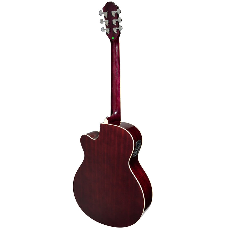 -Martinez '41 Series' Folk Size Cutaway Acoustic-Electric Guitar (Purple Burst)-Living Music