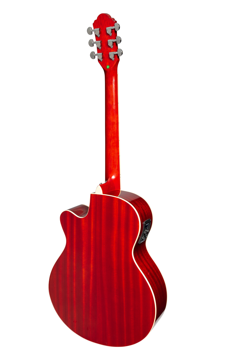 -Martinez '41 Series' Folk Size Cutaway Acoustic-Electric Guitar (Red Sunburst)-Living Music