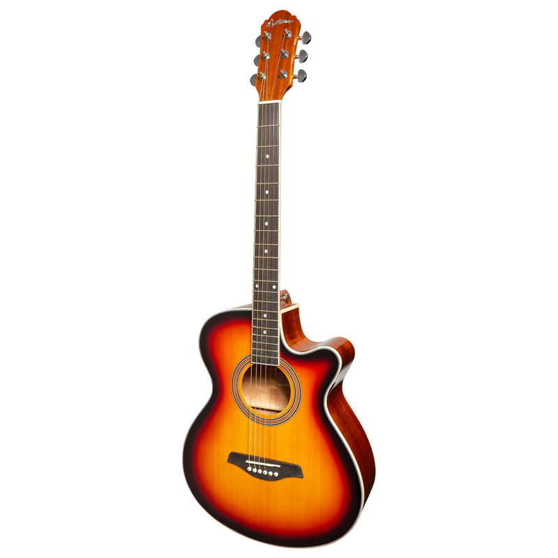 -Martinez '41 Series' Folk Size Cutaway Acoustic-Electric Guitar (Sunburst)-Living Music