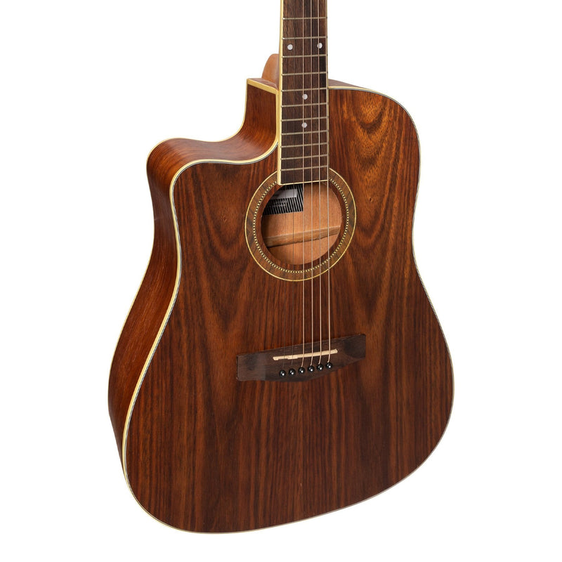 MDC-41L-RWD-Martinez '41 Series' Left Handed Dreadnought Cutaway Acoustic-Electric Guitar (Rosewood)-Living Music