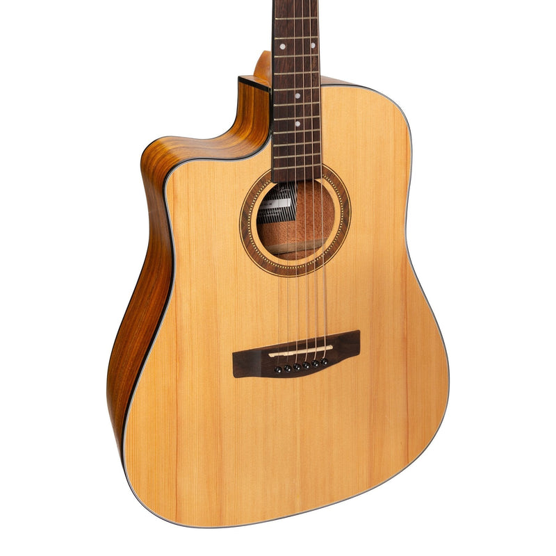 MDC-41L-SK-Martinez '41 Series' Left Handed Dreadnought Cutaway Acoustic-Electric Guitar (Spruce/Koa)-Living Music
