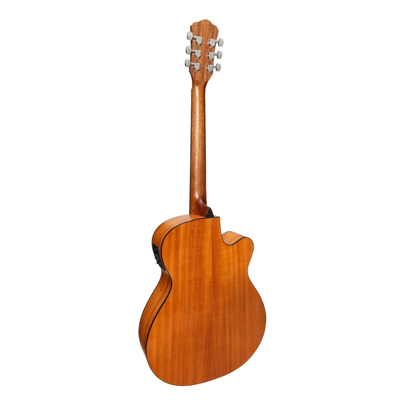 MFC-41L-MAH-Martinez '41 Series' Left Handed Folk Size Cutaway Acoustic-Electric Guitar (Mahogany)-Living Music