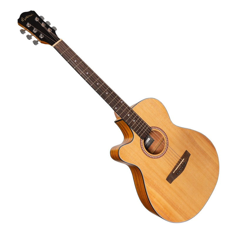 MFC-41L-SK-Martinez '41 Series' Left Handed Folk Size Cutaway Acoustic-Electric Guitar (Spruce/Koa)-Living Music