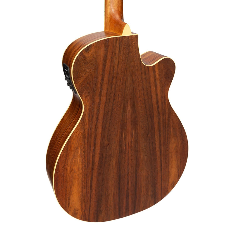 MFC-41L-SR-Martinez '41 Series' Left Handed Folk Size Cutaway Acoustic-Electric Guitar (Spruce/Rosewood)-Living Music