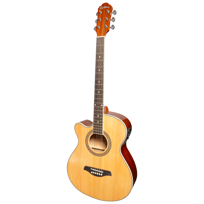 -Martinez '41 Series' Left Handed Folk Size Cutaway Acoustic-Electric Guitar (Spruce/Sapele)-Living Music