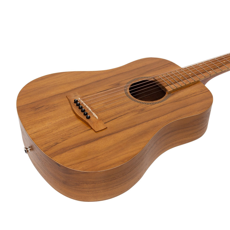 MZ-BT2-JTK-Martinez Acoustic Babe Traveller Guitar (Jati-Teakwood)-Living Music