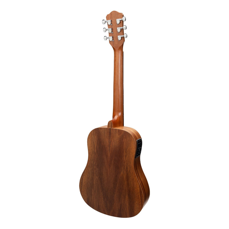 -Martinez Acoustic-Electric Babe Traveller Guitar with Built-In Tuner (Rosewood)-Living Music